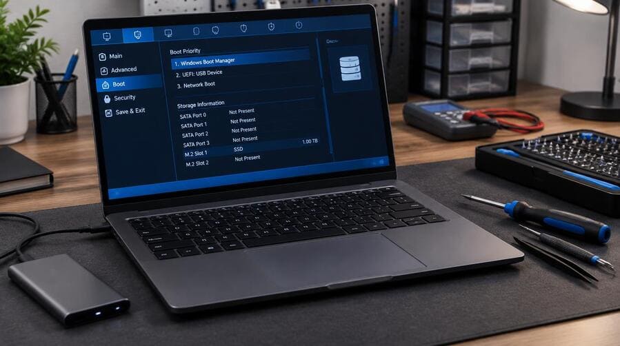 Почему SSD определяется в BIOS, но не загружается